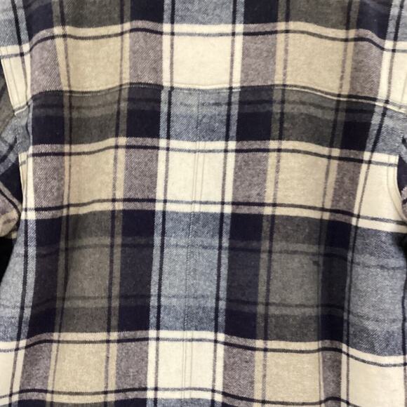 Jenni Kayne Shearling Farmhouse Jacket Wool Plaid Navy XL – Rare Sold Out - Picture 8 of 13